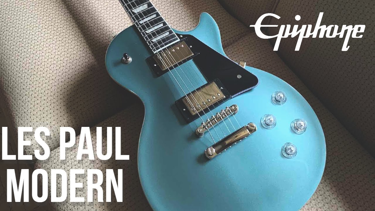 2021 Epiphone Les Paul Modern Faded Pelham Blue Demo and Review (No Talking)