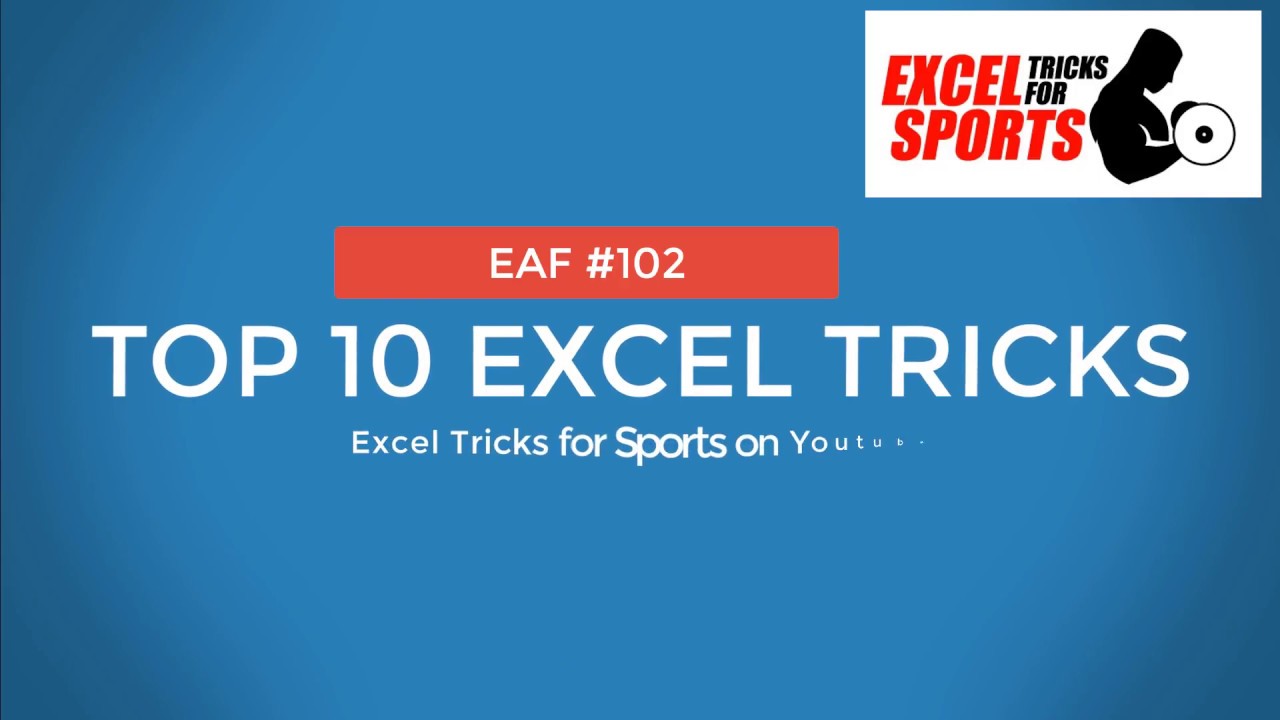 EAF #102 - Top10 Excel Tricks for Sport Science