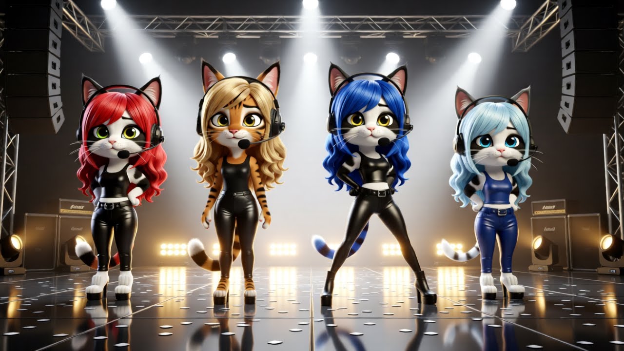 Midnight Meowstars - Electric Feline Rush - Neon Groove - @PlayTimeSongsTV