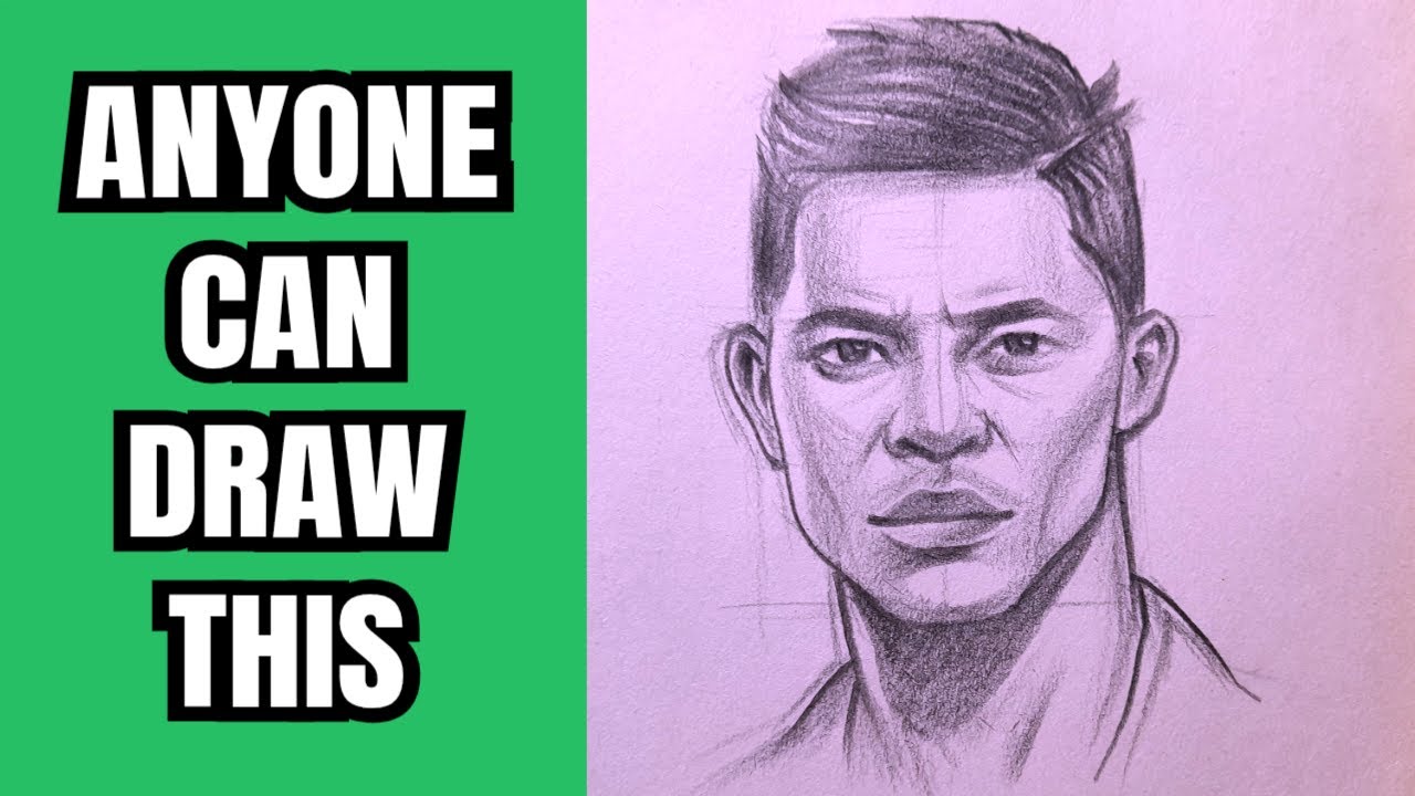 How to Sketch a Face Easily Using SIMPLE SHAPES |  How to Draw a Face With Pencil Beginners Tutorial