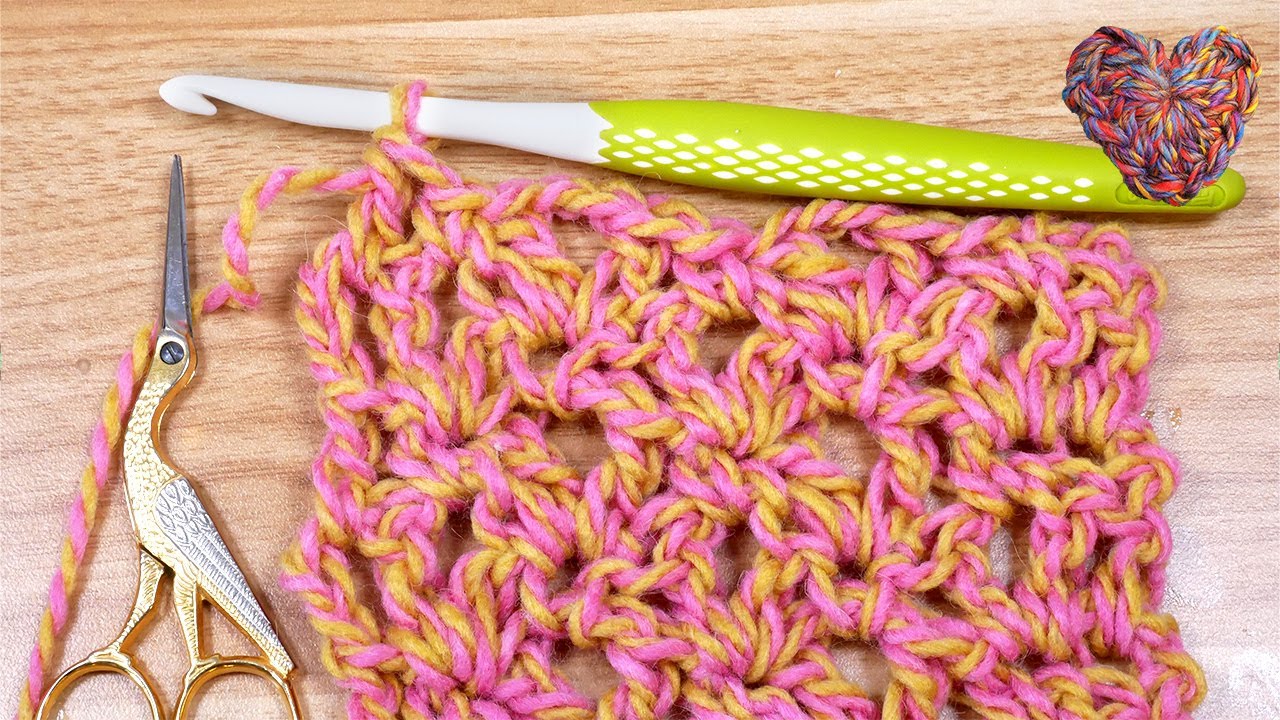 Häkeln | Frühlingsmusteridee mit V-Stich | Lochmuster Häkeln | Häkeln lernen