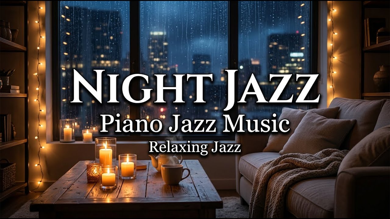 Rainy Window Jazz Piano | Calm Night Jazz for Sleep and Relaxation