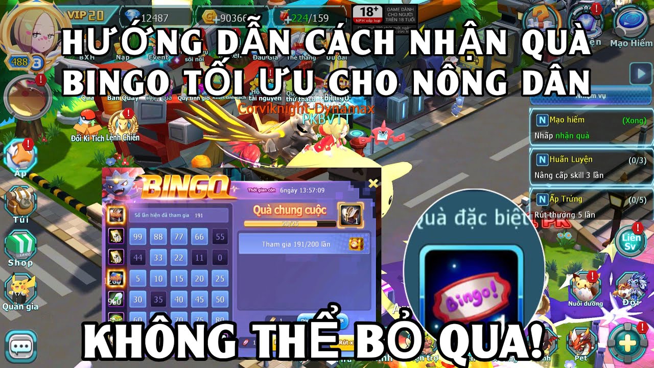 Poke Đại Chiến | HƯỚNG DẪN CÁCH NHẬN QUÀ BINGO TỐI ƯU CHO NÔNG DÂN 2025