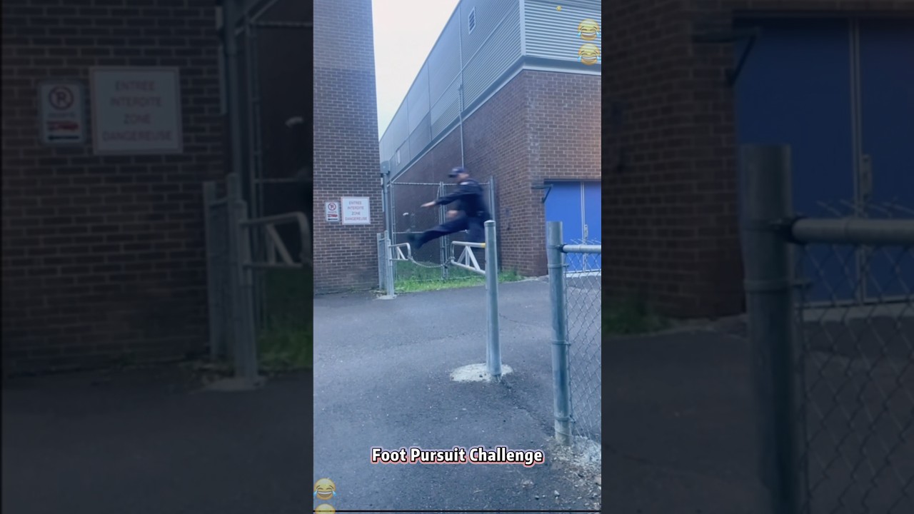 Funny cop moments🤣 Foot Pursuit Challenge😂😂 #funny #foryou #police #funnyvideo #cops