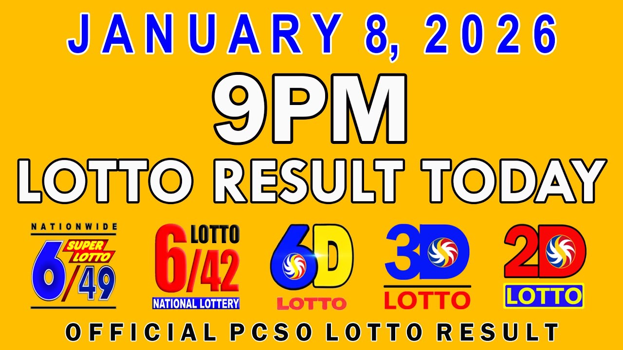 9pm Lotto Result Today PCSO January 8 2026
