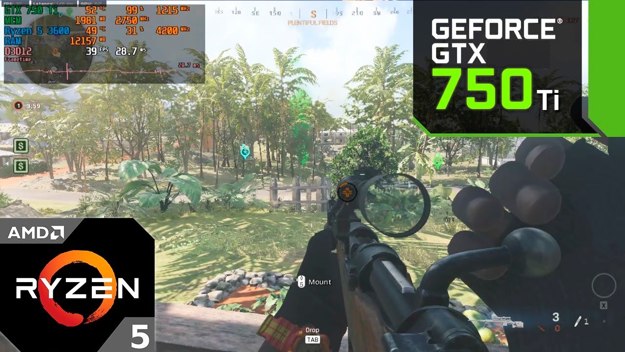 Call of Duty : Warzone Season 1 : GTX 750 Ti + Ryzen 5 3600 : 720p Low Settings
