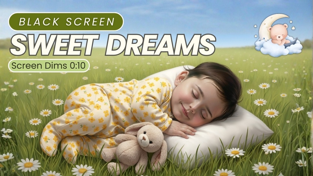 Brahms Lullaby for Babies💛Soothing River Sounds & Deep Sleep Music | Black Screen (1 Hour)