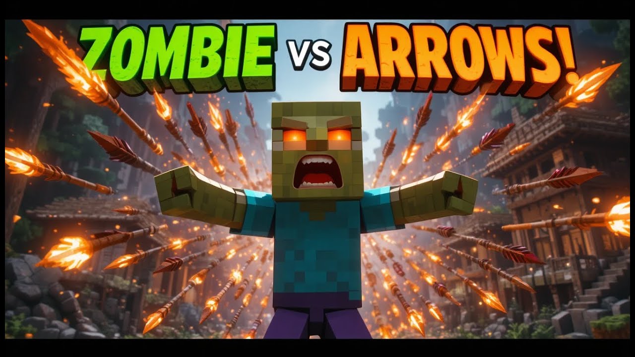 Minecraft Zombie Vs Arrows #shortsfeeds #shortscommunity #MinecraftCreatives
