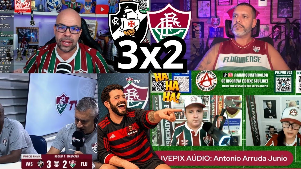 TRICOLORES REVOLTADOS | VIRADA HISTÓRICA | VASCO 3 X 2 FLUMINENSE | VAMOS RIR 🤣