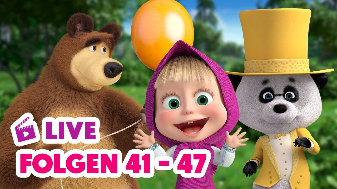 🔴 LIVE! Mascha und der Bär 🎬😍 Folgen 41 bis 47 anschauen 😍🎬 Watching episodes 41 to 47