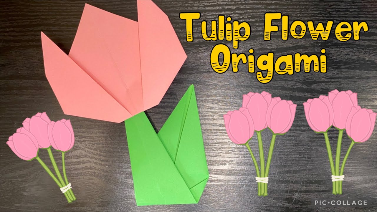 Tulip Flower Origami | How to make Easy Paper Tulip for Beginners