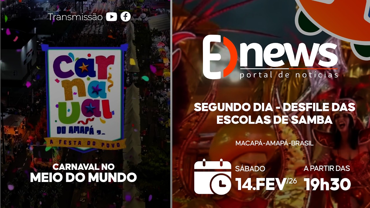 🎙️Carnaval 2026: Hoje tem EDnews direto do Sambódromo com o segundo dia de desfiles