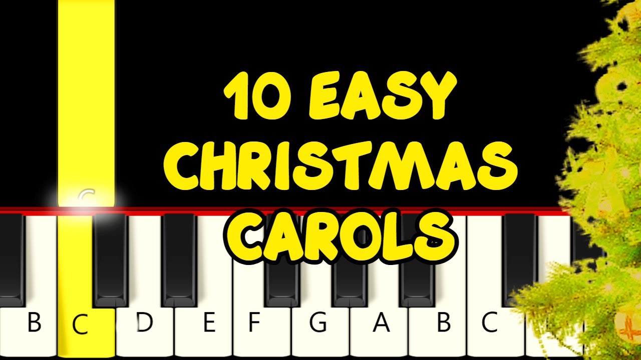 🎄 10 Christmas Carols – Very Easy & Slow Piano Tutorial (Melody Only) – Beginner