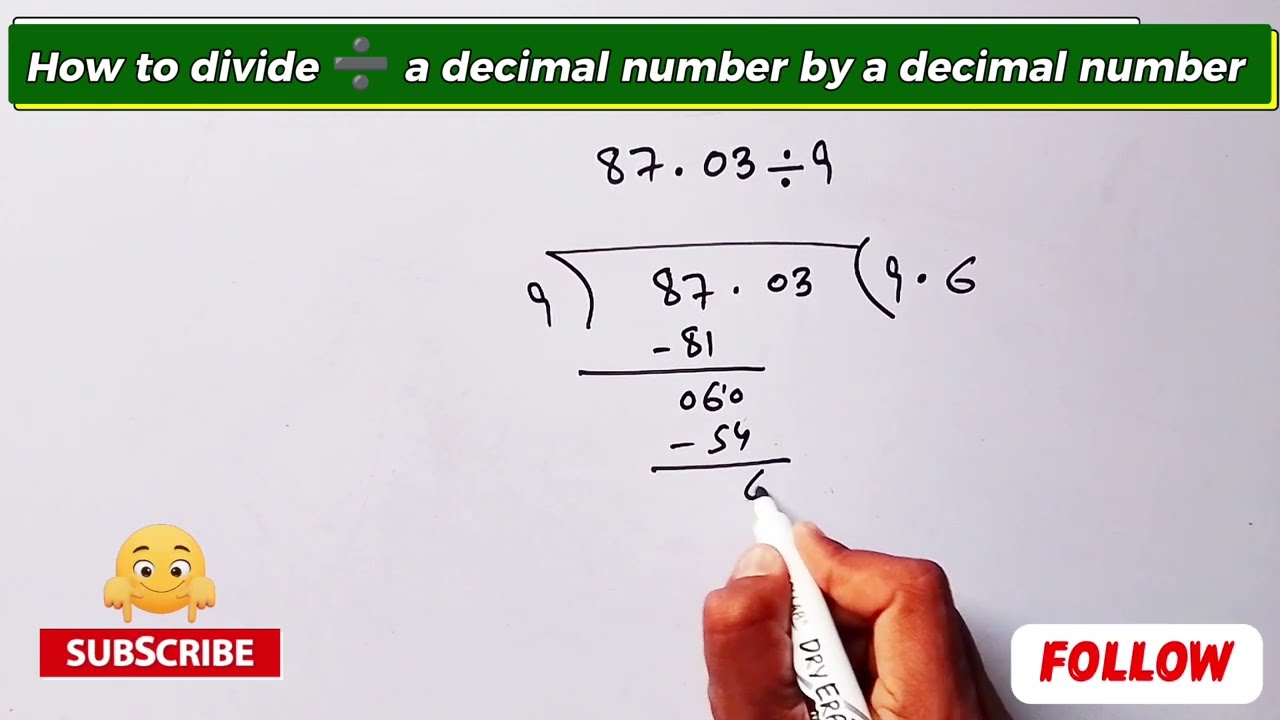 How to solve decimal division mathematics||Decimal KO divide ➗ Kaisy krein|| decimal simplification