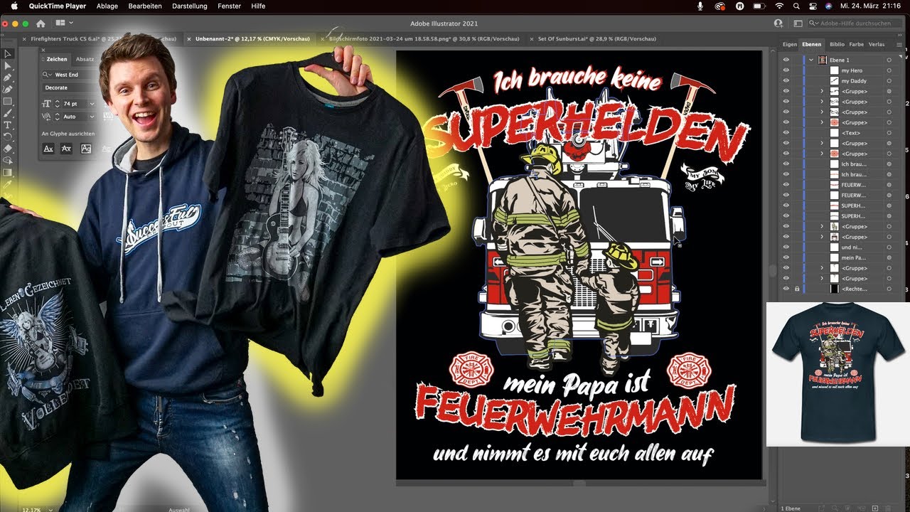 Print on Demand Designs erstellen 👕✍️Zeichentutorial: Schriften, Vektoren und Gestaltung