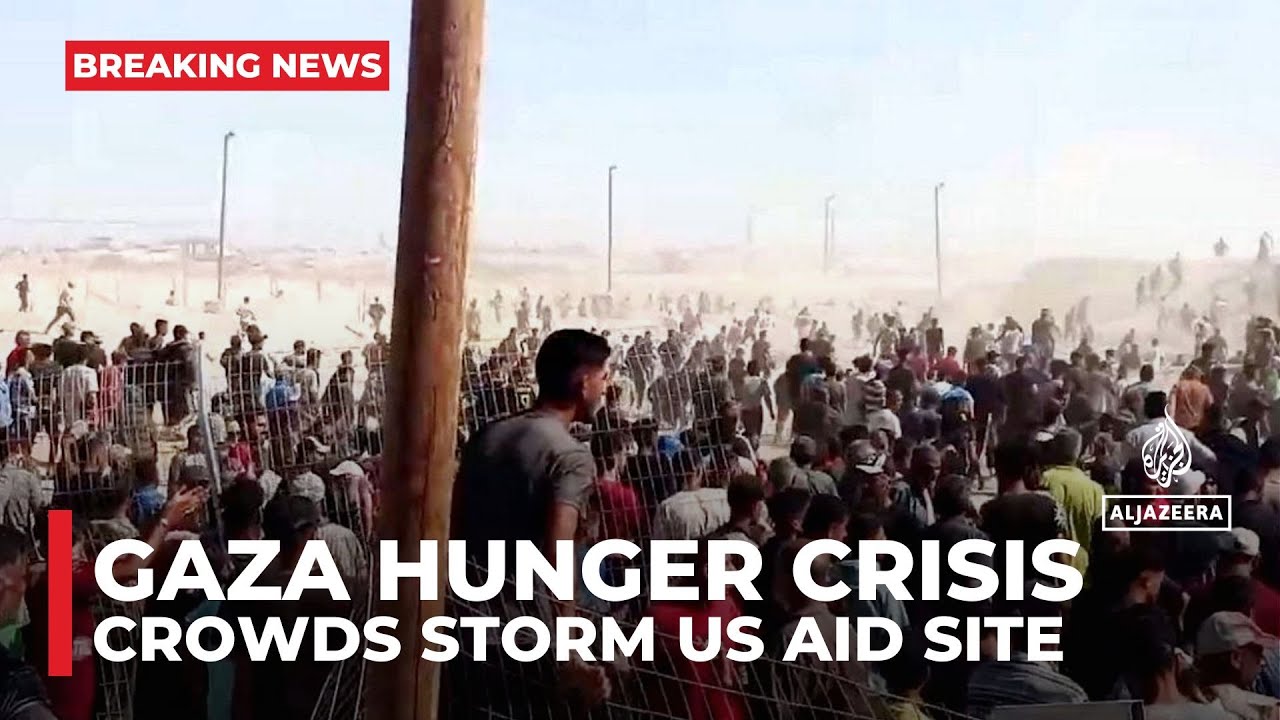 Gaza hunger crisis: Desperate crowds storm US aid distribution site in Rafah as operation collapses