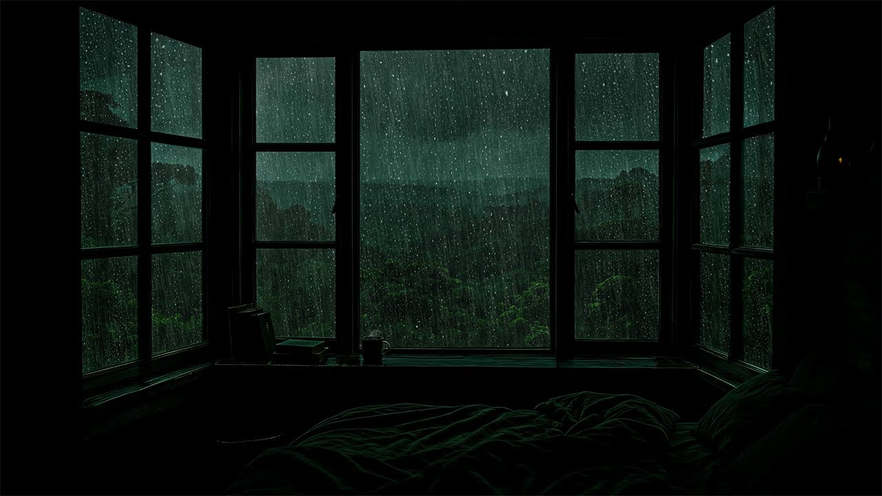 Late Night Rain Sounds Outside the Window | Let Go of All Stress and Get Some Deep Rest