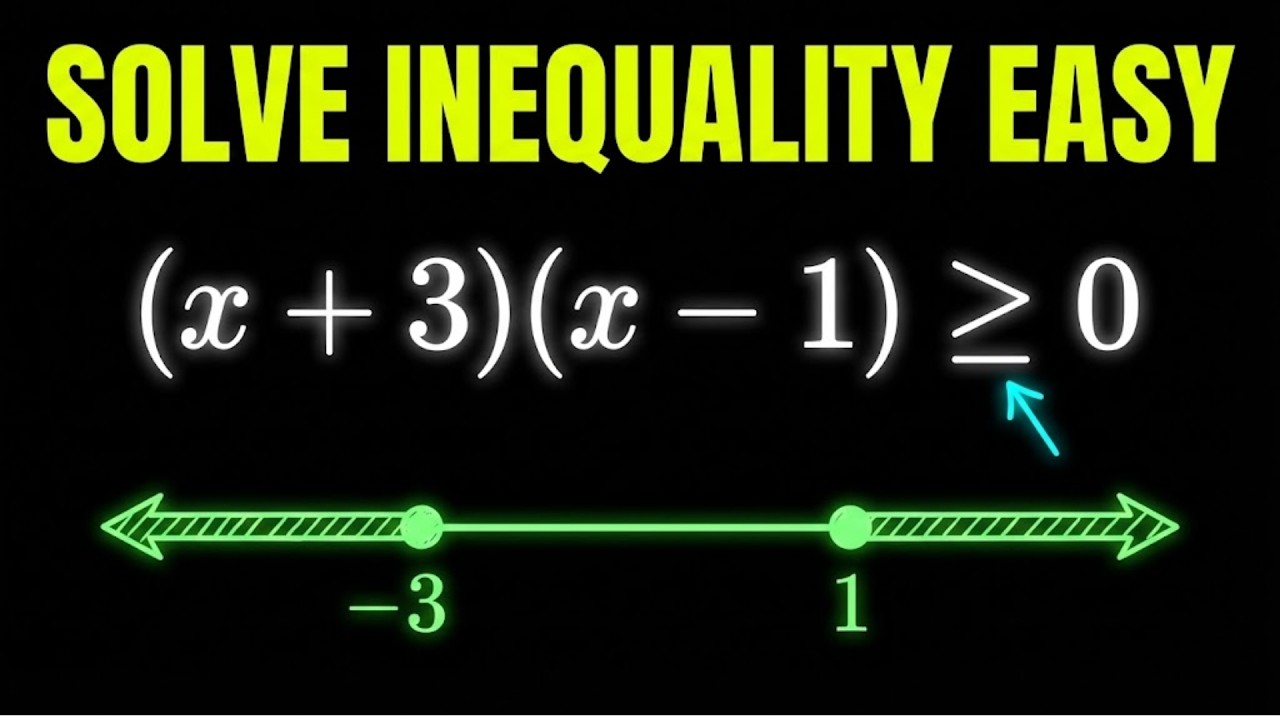 How to Solve (x + 3)(x - 1) greater than or = 0  [ EASY ]