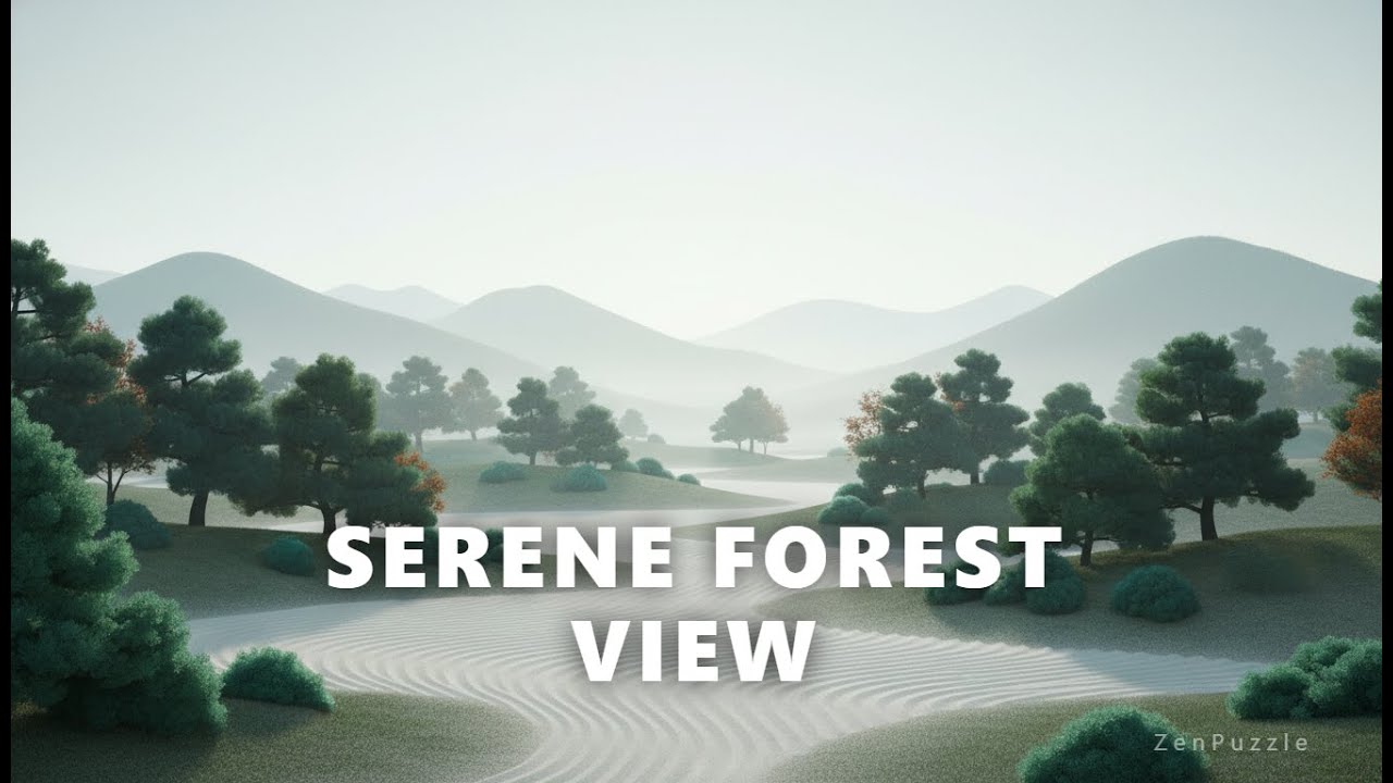 Serene Forest River and Ancient Trees Landscape