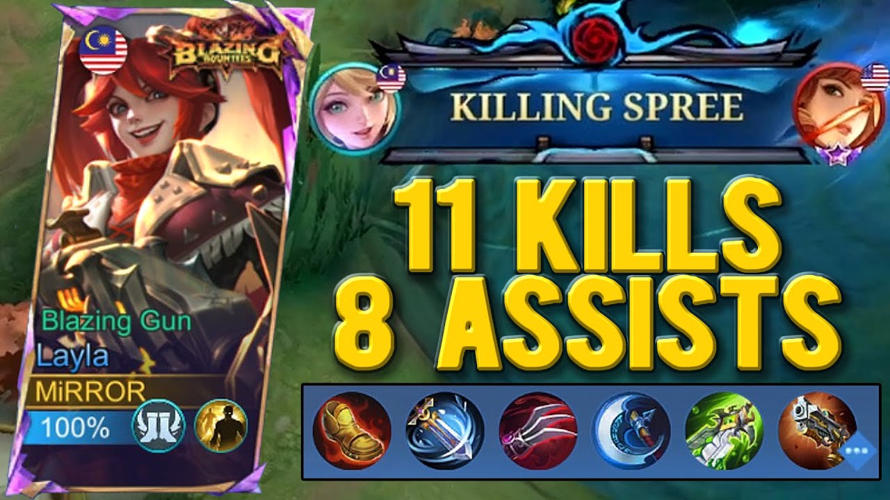 11 KILLS/8 ASSISTS Layla Mythic Gameplay! - Mobile Legends Ranked