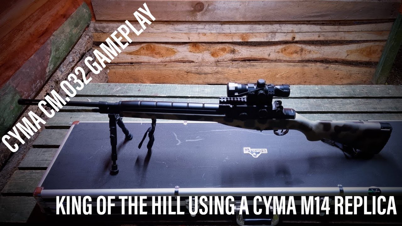 Airsoft gameplay using the Cyma CM.032 M14 replica. King of the Hill at Tazball Airsoft.