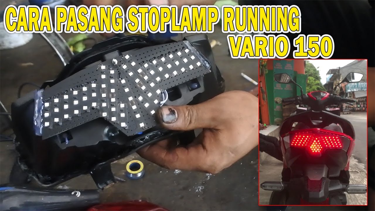 Cara pasang stoplamp running vario 150