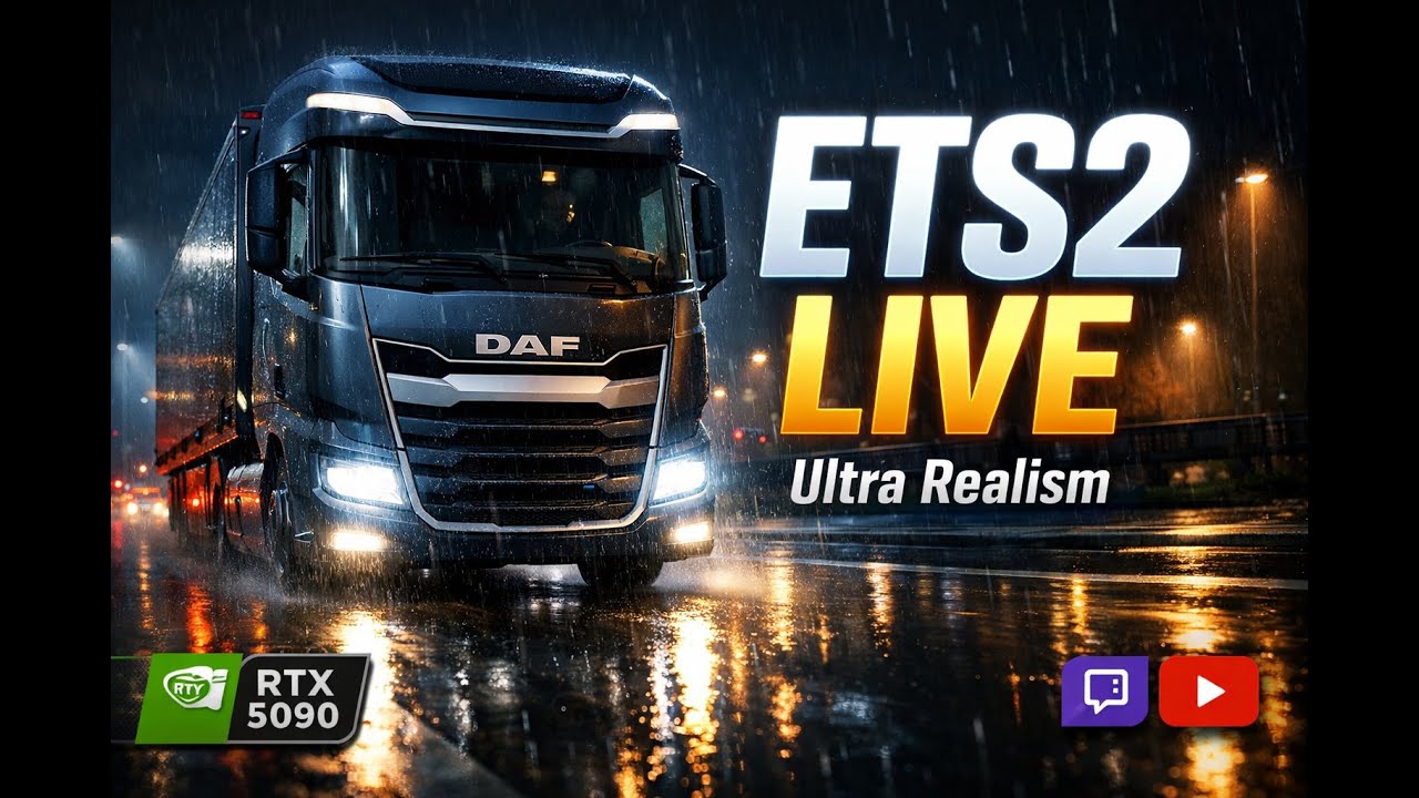 ETS2 LIVE — Ultra Realistic Night Haul | Cinematic Graphics