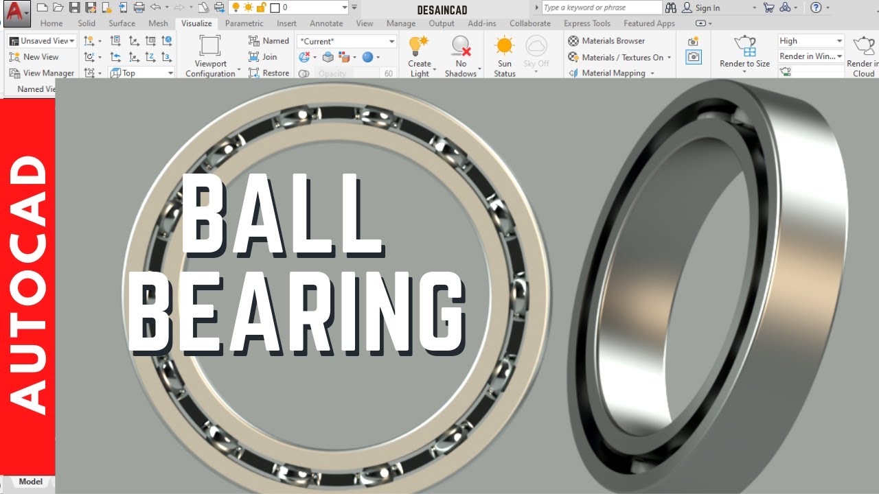 AutoCAD Tutorial - Designing ball bearing in AutoCAD. (Industrial standart).