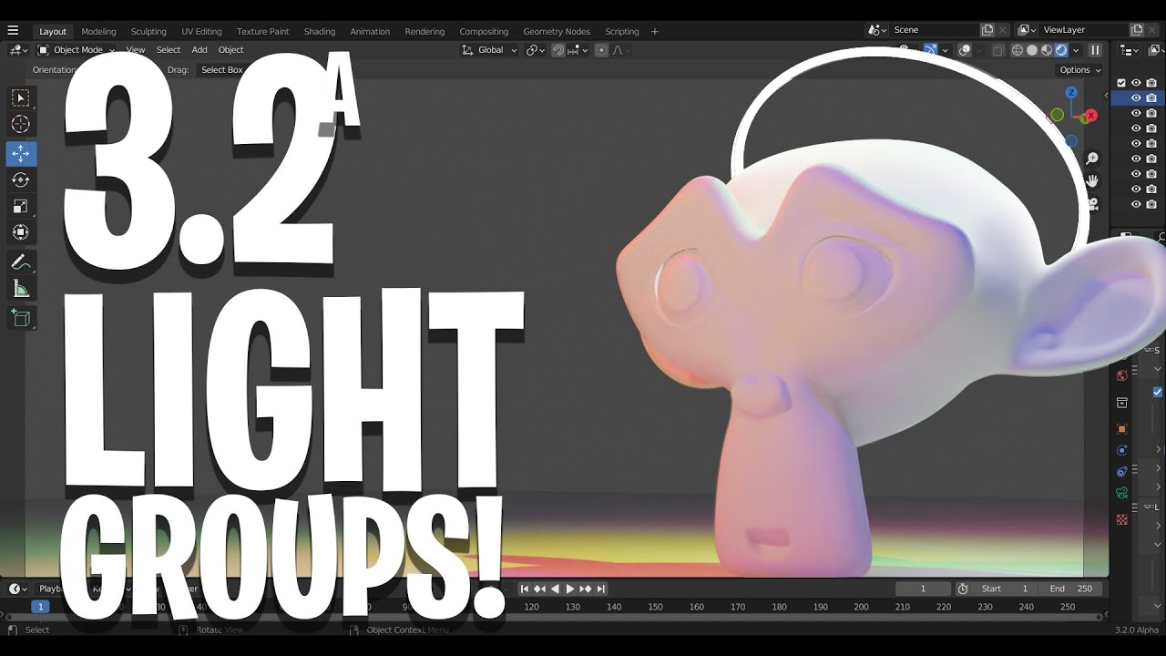 Blender 3.2 - New Light Groups Feature!