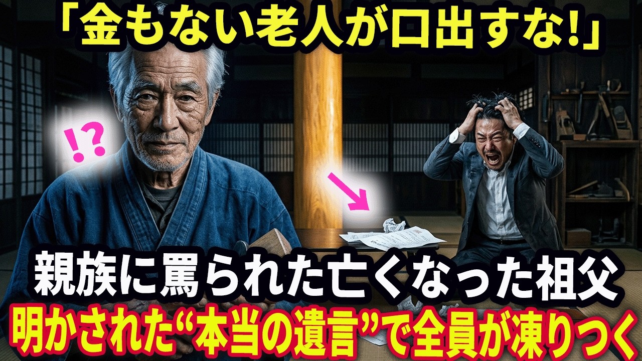 「あのなぁ？？金もない老人が口出すな！」と親族に罵られた祖父…　葬儀の日に明かされた“本当の遺言”で全員が凍りつく