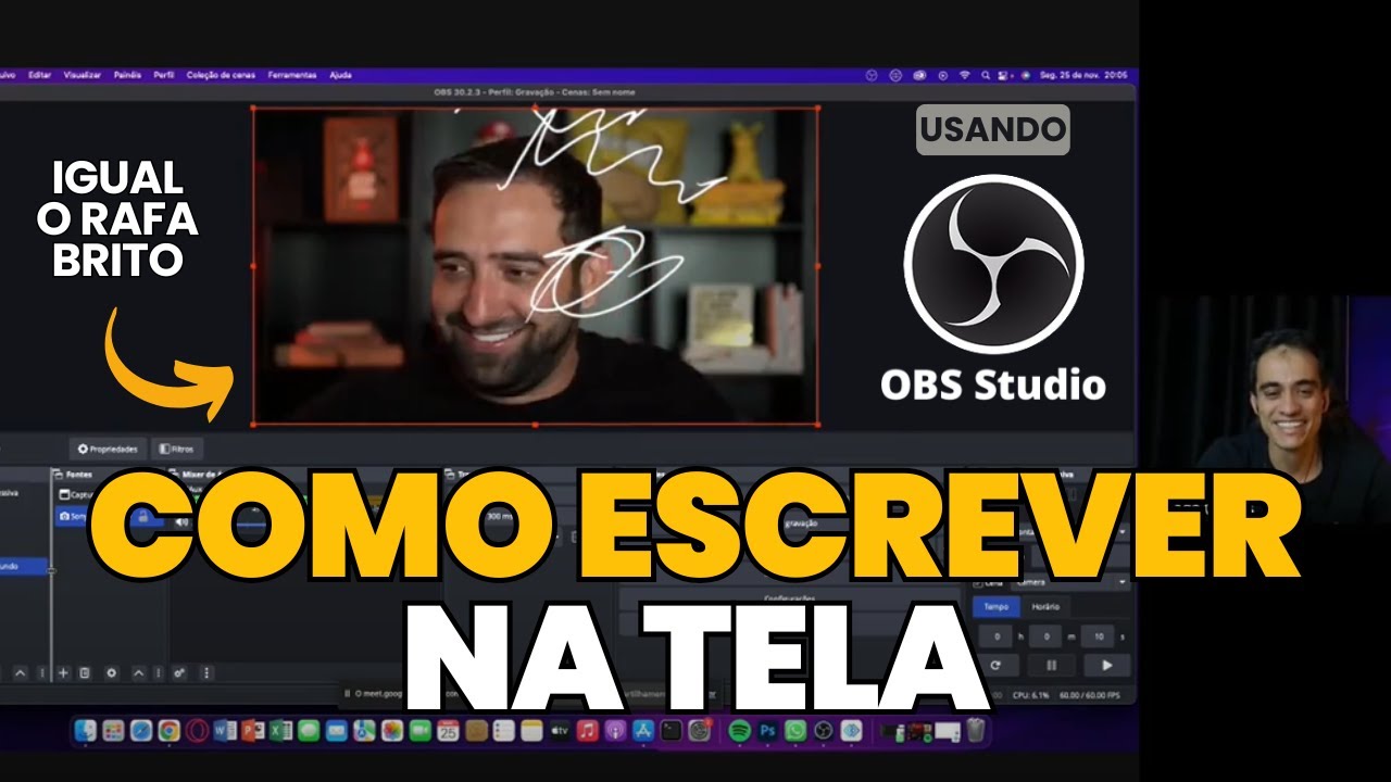 Aprenda escrever na tela usando OBS Studio igual o Rafa Brito