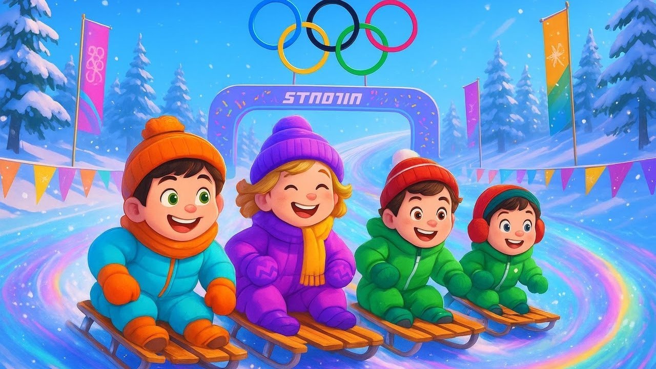 Olimpiadi Invernali: Lo Slittino Magico! 🛷❄️ | Impara e Canta con gli Sport Invernali
