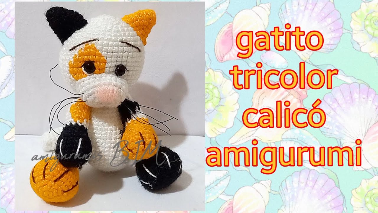 Кот #триколор #ситец #амигуруми /вязание крючком