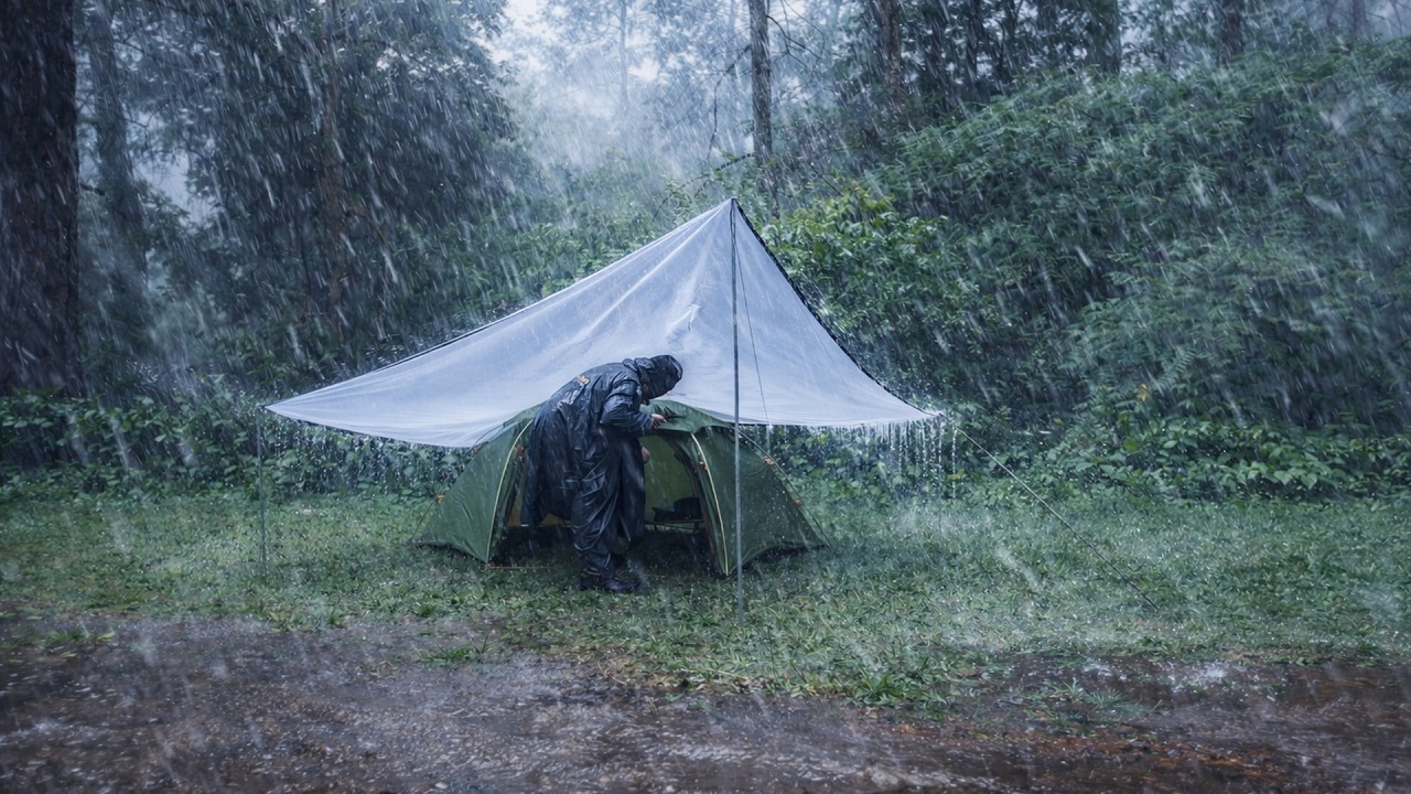 SOLO CAMPING in a Violent Rainstorm | Cozy Tent Survival in the Wild