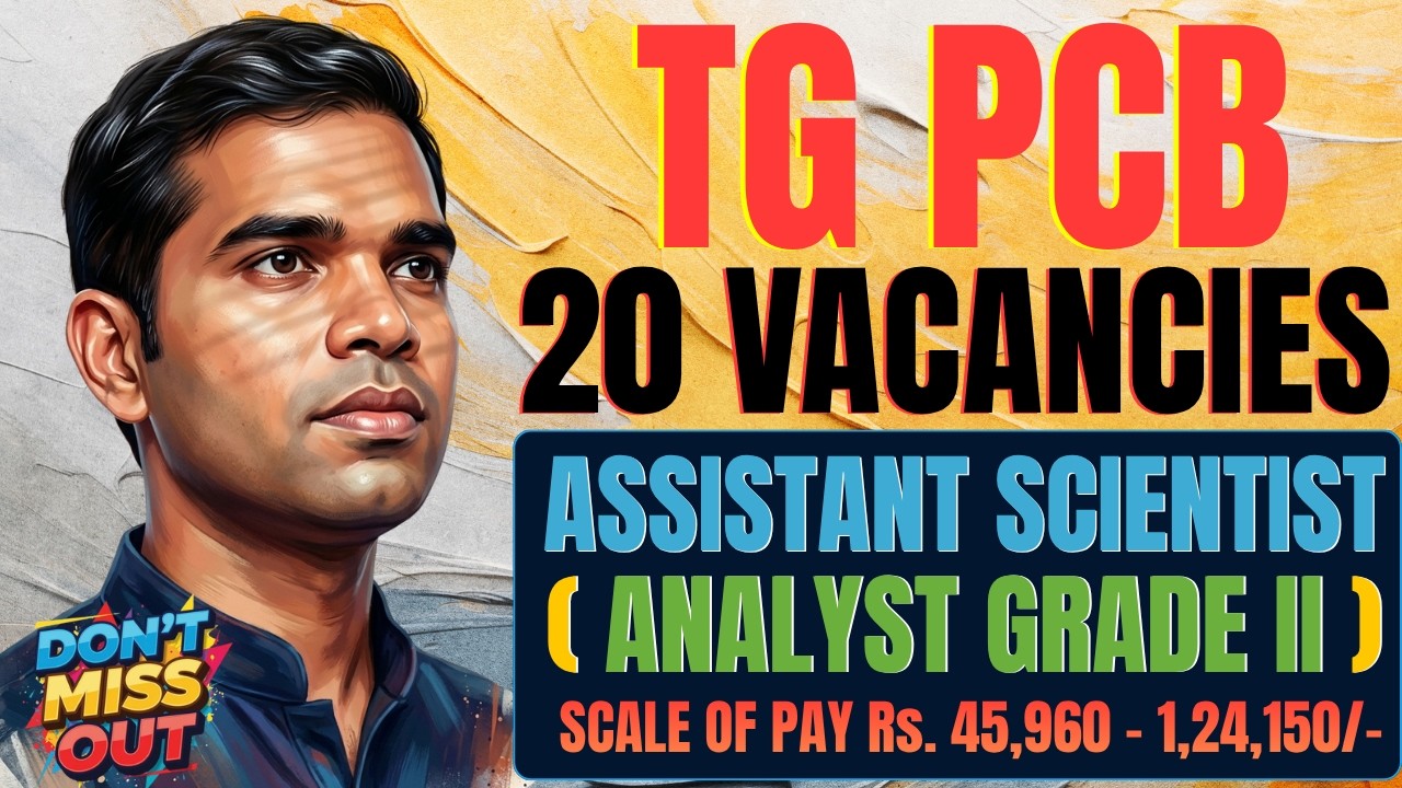 TGPSC ASSISTANT SCIENTIST  (ANALYST GRADE II) NOTIFICATION RELEASED | 20 VACANCIES | BIOGENESIS