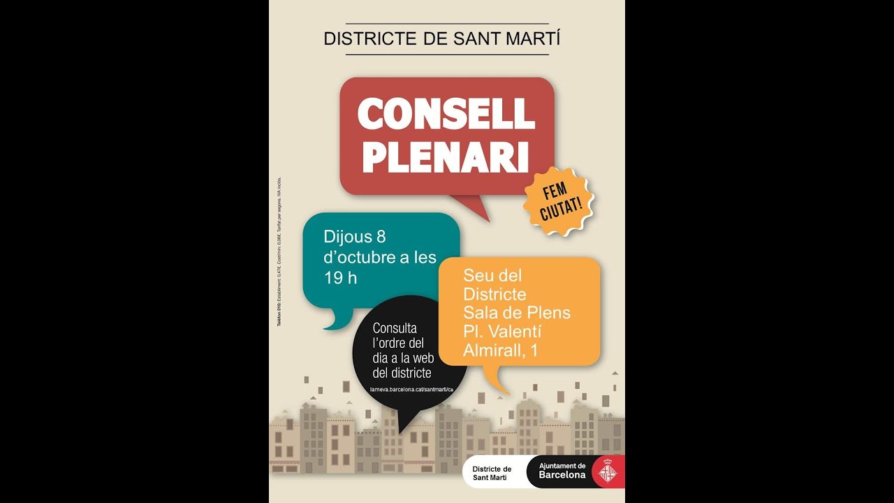 Consell Plenari del Districte de Sant Martí (8 d'octubre de 2015)