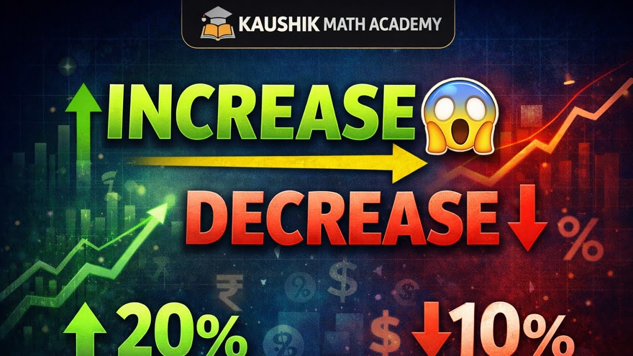 Increase and decrease  & Exam marks problem in  percentage  Lec-2 | Class 7 
