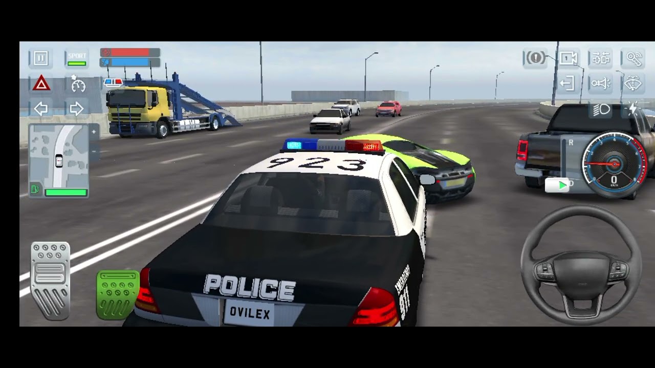 Police patrolling car game