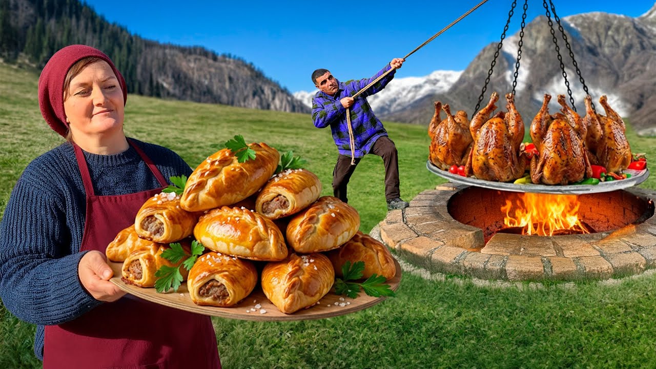 Whole Tandoor Turkey with Village Bread and Potato Pies