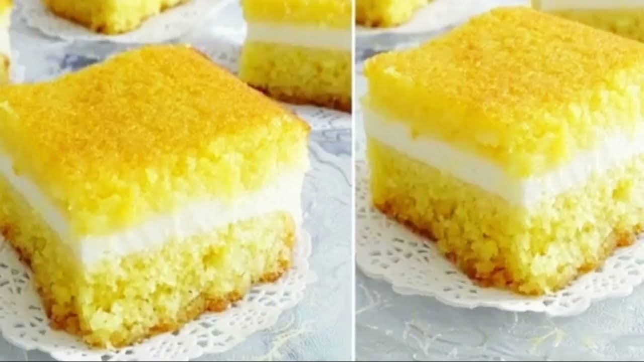 بسبوسه طبقات بالكريمه مذاق مميز تذوب في الفم طريقة سهله وسريعه 