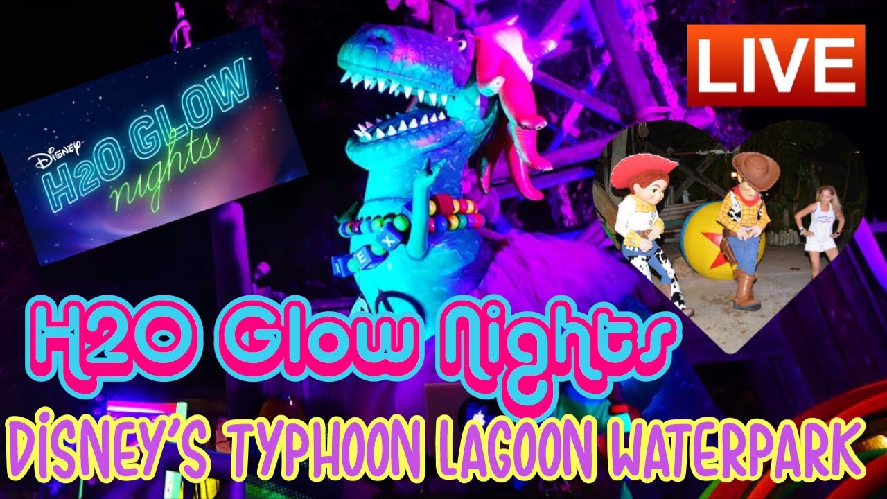 🔴LIVE. Disney Springs & H20 Glow Nights! With Partysaurus Rex @ Disney’s Typhoon Lagoon!