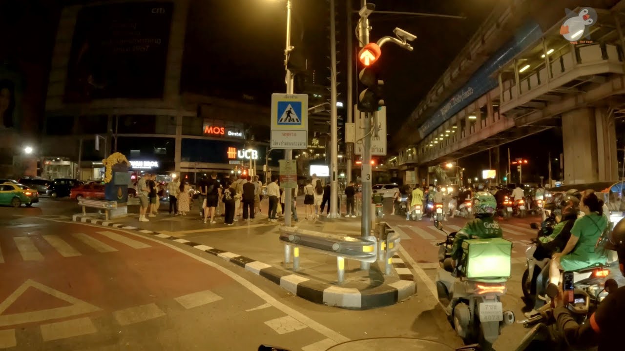 BANGKOK Grab Bike Ride THAILAND at NIGHT