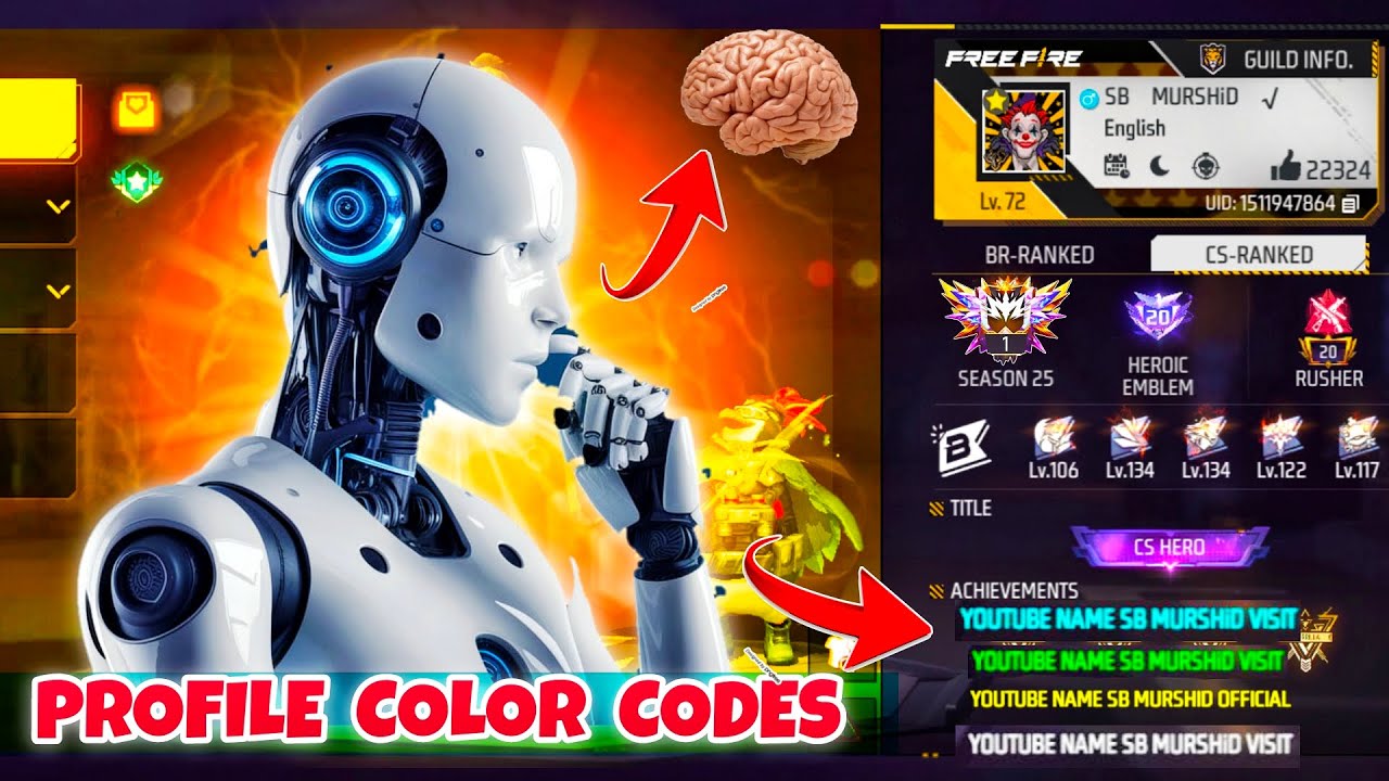 Ai Recommended Free Fire Profile Color Codes | Customize Your Profile Like a Pro With Chat Gpt