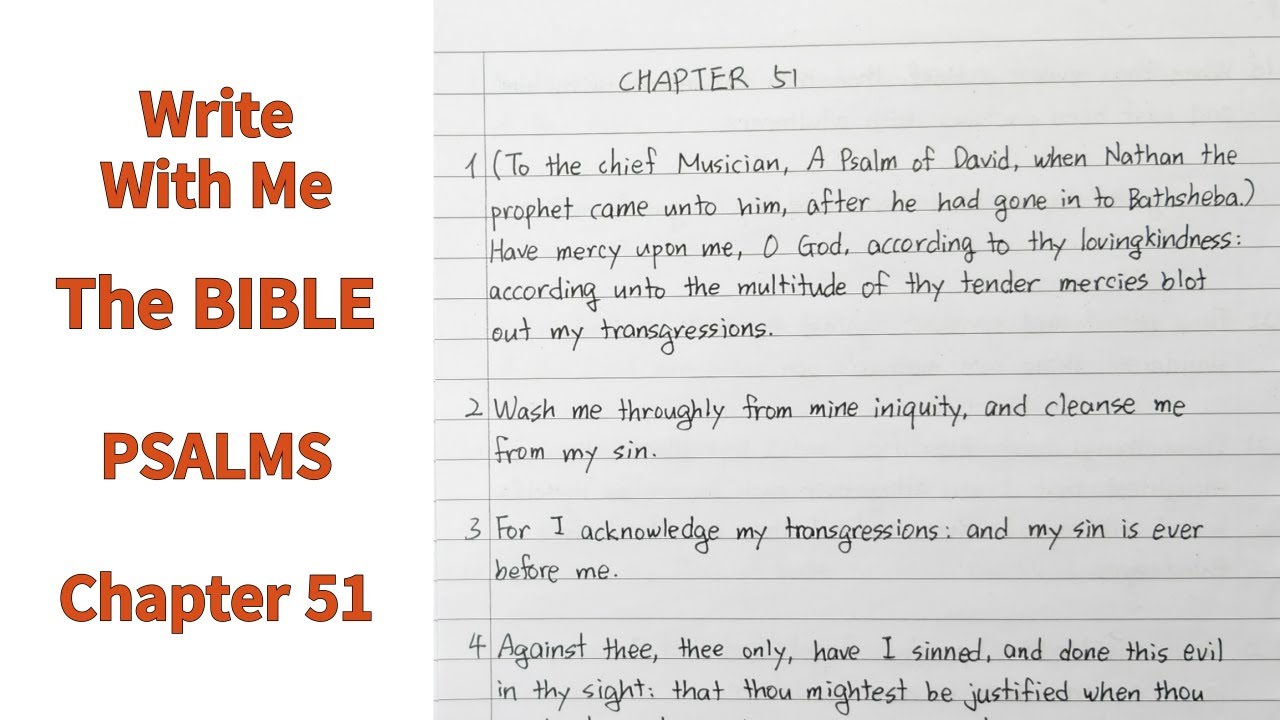 Write With Me - The Bible : Psalms 51 - KJV