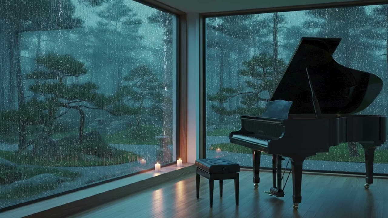 Rain Sounds & Soft Piano Music - Relaxing Sleep Music for Deep Sleep, Stress Relief | Meditation