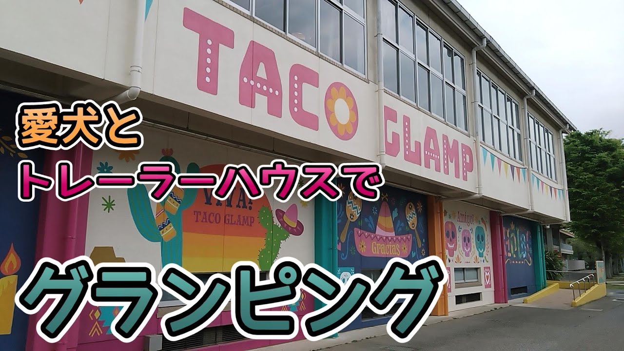 トレーラーハウスで廃校グランピングを楽しむ【ミニチュアダックスフンド】TACO GLAMP