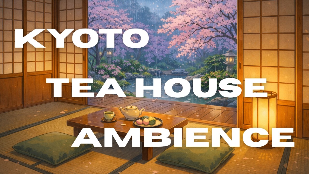 Kyoto Tea House in the Rain · Japanese Garden Ambience for Study & Relaxation