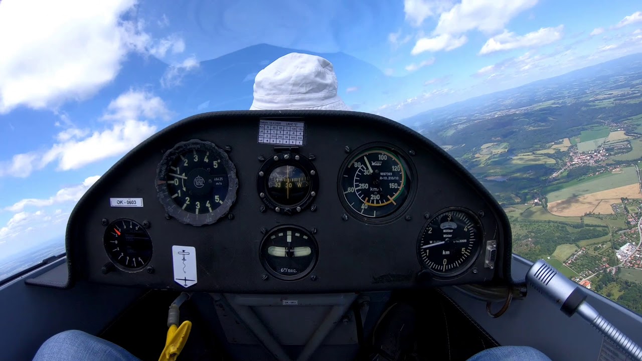 Flight in Schempp-Hirth Janus - rear seat cockpit view | GoPro HERO 7