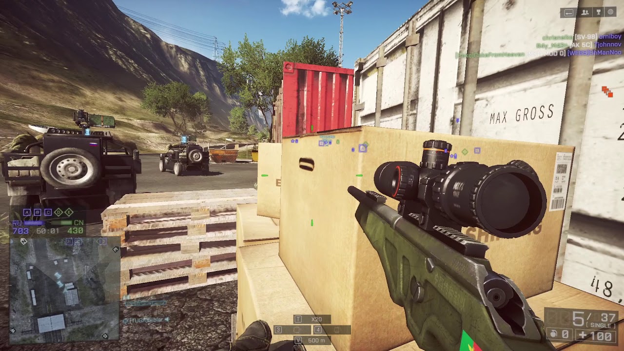 Battlefield 4 - Calm Long Range Sniping - No Commentary - CSLR4 on Lancang Dam