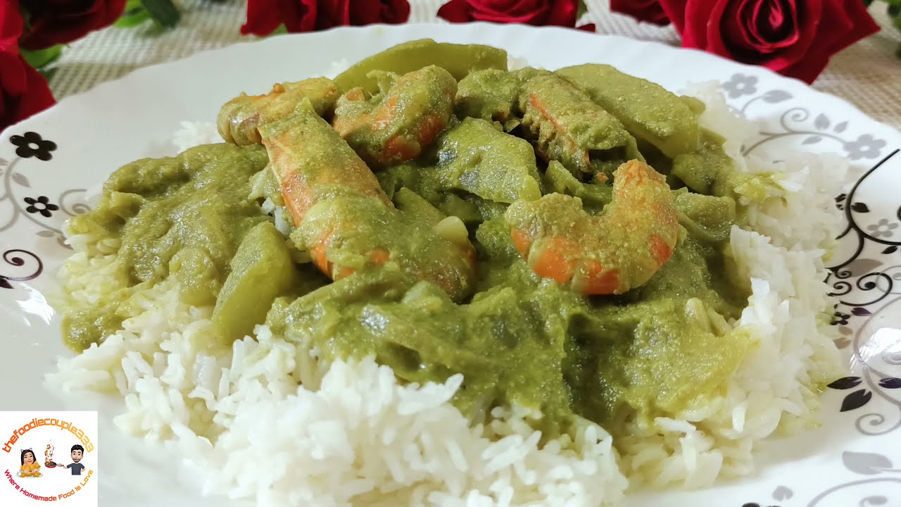 Green Prawn {Shrimp/Jhinga} Curry Recipe By @thefoodiecouple333